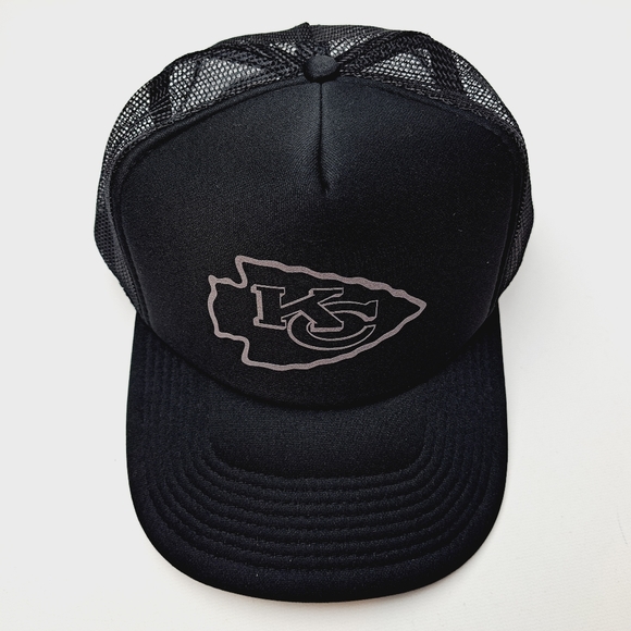Kansas City Chiefs Foam Trucker Mesh Snapback Cap Hat Black New - Picture 5 of 6